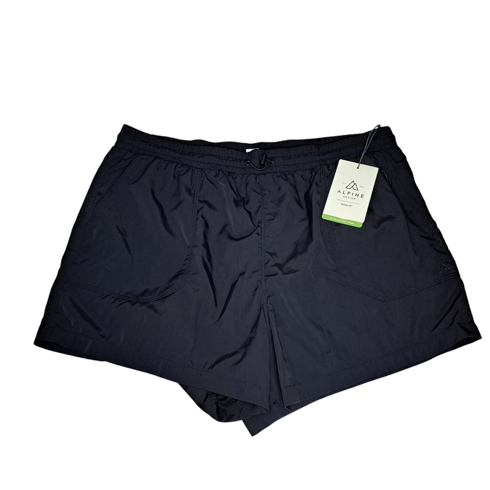 Alpine Design Womens XL Black Nylon Boulder Shorts‎ Hiking Athletic NWT ADW13801
